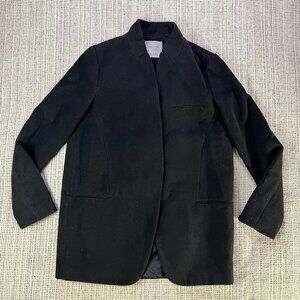 ZARA Minimalist Cocoon Coat Black  – Size Small